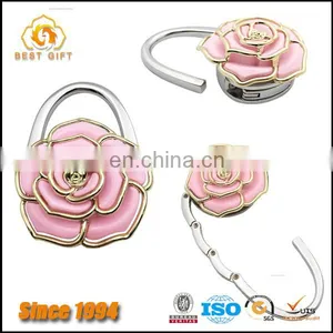 Jewelry Pink Enamel Rose Zinc Alloy Bag Hanger thumbnail-1