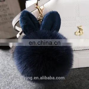 Fluffy Pom Pom Keyring Artificial Fur Rabbit Ear Fur Ball Keychain thumbnail-5