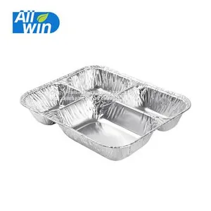 800ml 4 oz Aluminum Foil Cups With Foil Lids / 4-Compartment Aluminum Foil Container thumbnail-1