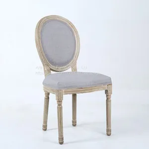Vintage Design Wooden Frame Linen Dining Restaurant Room Solid Wood French Style HL-6001 thumbnail-1