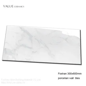 Foshan Porcelain Low Water Absorption 300x600 White Gloss Wall Tile thumbnail-1