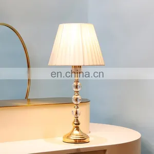 Elegant Crystal Decorative Design Modern Bedroom Metal Night Lamp for Bedside thumbnail-3