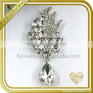 Elegant Bridal Bouquet Decorative Brooch Pin Korean Crystal Magnetic Brooches FB-037 thumbnail-1