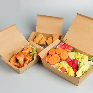 Salad Packing Takeaway Kraft Paper Custom Sushi Box To Go Boxes Restaurant Food Salad Box thumbnail-1