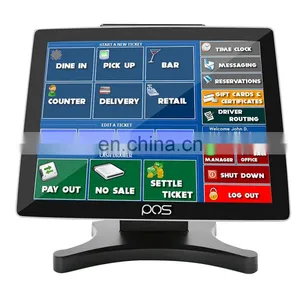 China 15 Inch Dual Screen With Printer Restaurant Retail Capacitive Touch Screen Window Pos System thumbnail-3