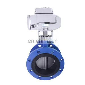 4 Inch Double Flange Ductile Iron Electric Actuator Butterfly Valve Motorized Butterfly Valve thumbnail-4