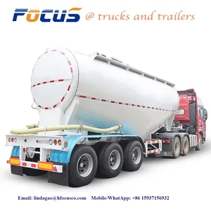 2024 Best Bulk Cement Tanker Truck Trailers For Sale，3 Alxe 40CBM 45 CBM Dry Bulk Cement Tanker Cement Bulker Tank Semi Trailer For Sale thumbnail-1