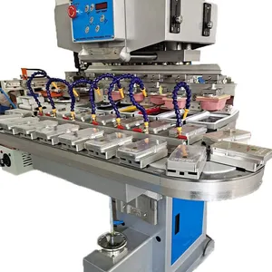 Meichao Six Colors 18 Stations Automatic Rotary Turntable Pad Prining Machine With Auto Feeder thumbnail-4