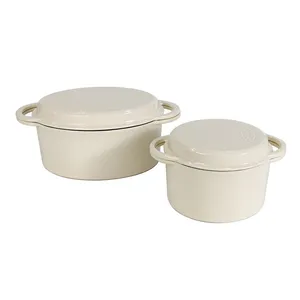 Multi Enamel Cast Iron 2-In-1 Dutch Oven With Skillet Lid thumbnail-1