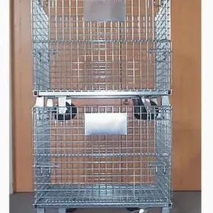 Wholesale Price Heavy Duty Galvanized Steel Folding Storage Cage for Logistic Transportation thumbnail-4