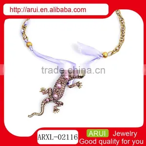 New Fashion Style Bohemian Gecko Pendant Chain Bib Statement Necklace Chain Spools thumbnail-5