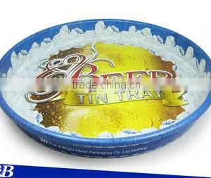 Custom Vintage Original Metal Iron Beer Tin Tray thumbnail-2