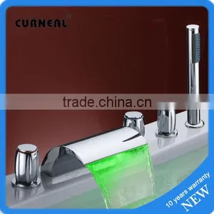LD005 Waterfall LED Bath Mixer Tap Bathroom Faucets thumbnail-1