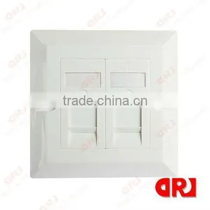 Double Port Fit in UK Keystone Jack Wall Plate thumbnail-1