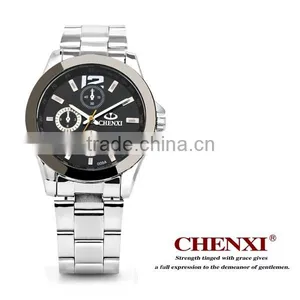 Most Popular Trendy Style Stainless Steel Case Back Watch Large Wrist OEM Black Silver Quartz Custom Watch Man thumbnail-5