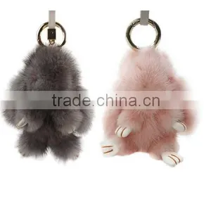 Rabbit Fur Baby Animal Nursery Doll Toys Home Decoration Pendant Hanging Ornements Christmas Gifts For Children thumbnail-6