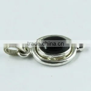 Bezel Setting Black Star Pendant, Gemstone Silver Jewelry, Online Silver Jewelry thumbnail-4