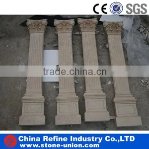 Natural Stone Decorative Veneer Pillar and Column With Flower Carved thumbnail-2