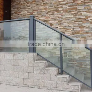 2014 Balcony Clear Glass Railings Design Aluminium Alloy Handrail Glass Balustrade thumbnail-1