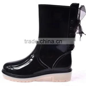 Fashion Rain Boots With Back Lace up thumbnail-2