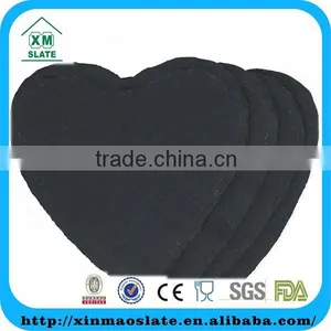 'factory Direct' 10x10cm Natural Edge Set of 4 Heart Shaped Slate Coasters Item BD-1010HD2A thumbnail-5