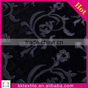 High Quality PU Leather Floral Applique Embroidery African Velvet Lace Fabric for Lady Garment thumbnail-1