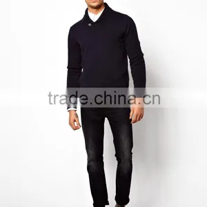 Man's Regular Fit Sweater With Waffle Shawl Collar thumbnail-4