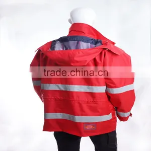 High Visibility Poly-cotton Red Police Reflective Raincoat thumbnail-2