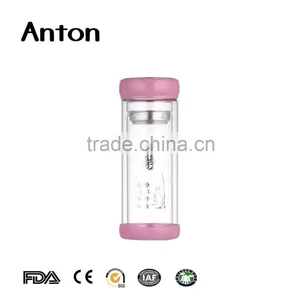 10oz Clear Glass Water Bottles New Design Wholesale Promotion Custom Logo Glass Bottles Double Wall Glass Water Bottle thumbnail-1
