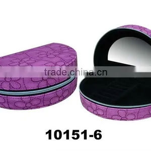 New Wholesale Pink Leather Cardboard Ring Box With Lid/zipper/mirror thumbnail-1