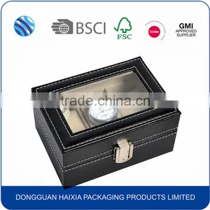 Pu Watch Box Display Box With Clear Window thumbnail-1