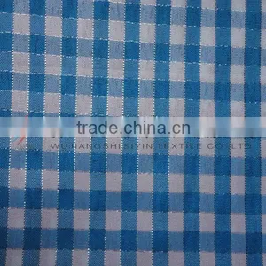 Blue Check Yarn Dyed Fabric thumbnail-1