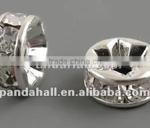 Grade "A" Rhinestone Beads, Crystal Rondelle, Nickel Free, Copper, 12mm(RSB042NF-01) thumbnail-1