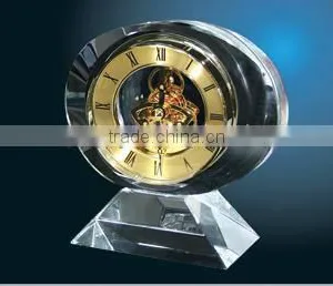 Clear Round Crystal Desk Clock/ Decoration Clock/Glass Clock thumbnail-1