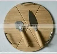 Handy Rubber Round Wood Cutting Board With Hadle thumbnail-1