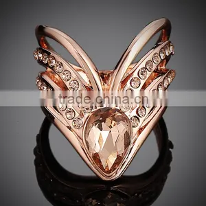 Alloy Crystal Fashion Design Custom Made Cheap Wedding Ring thumbnail-2