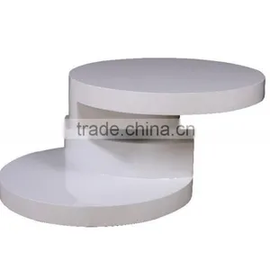 Home Designs Wooden Rotating Coffee Table Round thumbnail-2