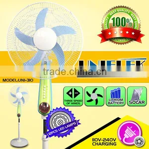 Free Use Sun Power Supply Solar dc Fan Emergency Lighting Pedestal 12v Battery Rechargeable Fan thumbnail-1