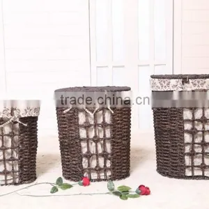 Hand Woven Brown Toy and Clothes Storage Basket thumbnail-1
