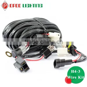 Waterproof H4-3 hi Low Beam Auto Wiring Harness for Led Bar thumbnail-1