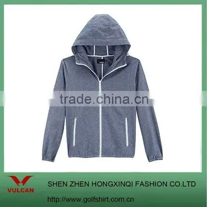 Men's100% Cotton Fabric Gray Color Custom Jacket With Hoody thumbnail-1