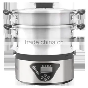 XJ-6K203 8L Elegant Design With LCD Display ,external Water Filter 800w Stainless Steel Electric Food Steamer thumbnail-1