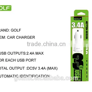 New Product for 2016 3 Port Usb Car Charger With 3.4A Max Output, Faster Charging, Good Quality thumbnail-2