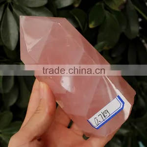 Wholesale Big Rose Quartz Crystal Wand Quartz Crystal Rocks Obelisk thumbnail-2
