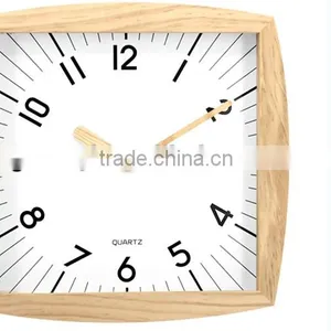 12inch Rectangle Wooden Wall Clock Decoration Items Square Fashional Clock thumbnail-1