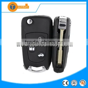 Hot Sale Abs 3 Button Remote Flip Key Shell With Logo and Uncut Blade for Ford Mondeo thumbnail-1