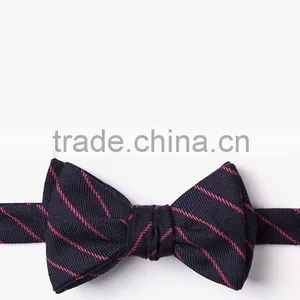 Simple Strip Wool Customized Double Side Mens Bow Tie Self Tie thumbnail-1