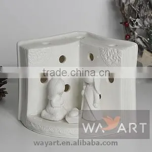 Ceramic Series Christmas Nativity Manger House Candle Holders thumbnail-6