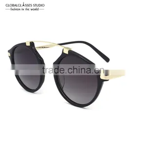 Shinny Gold Metal Brow Bar Sunglasses Women Designer Sunglasses Fashion Summer Style Black /Demi Havana Color 6604C thumbnail-1