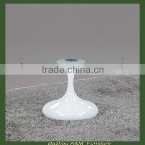 Sheila Fiberglass Base Tempered Glass Top Side Table thumbnail-1